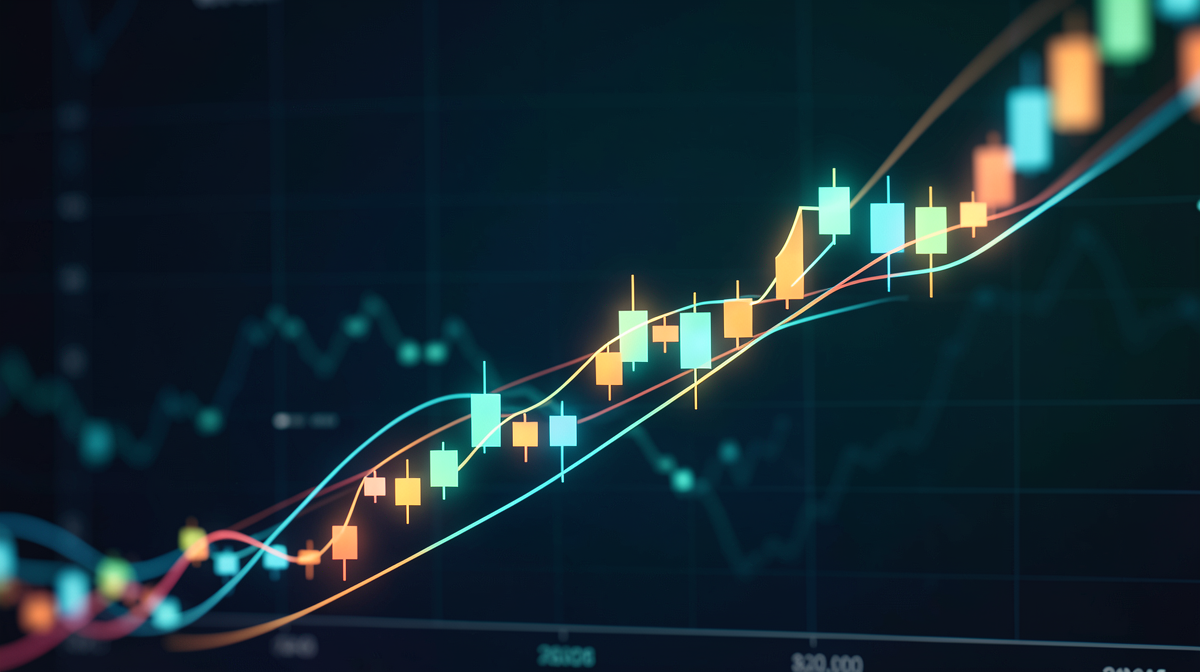 Apple stock chart showing upward trajectory toward 2026 price target driven by AI integration