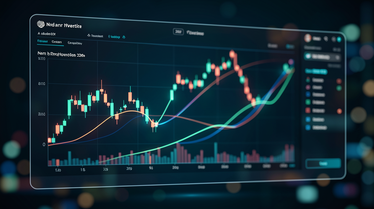 Gráficos de acciones de Palantir y Nvidia en una plataforma digital de inversión en 2026