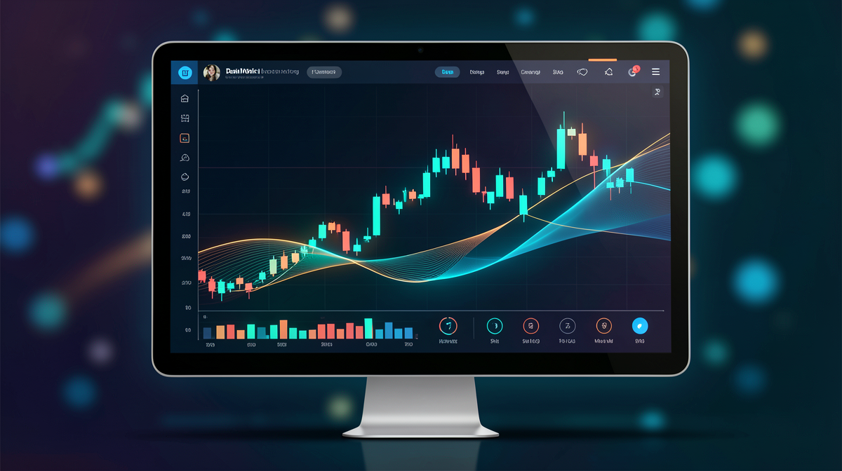 AI-powered stock trading dashboard on a modern screen