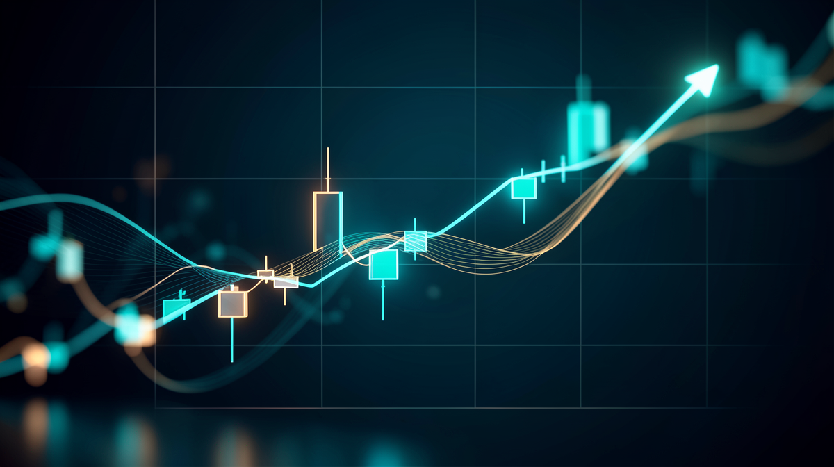 Chart showing AI stock performance outpacing NVIDIA with upward trend line