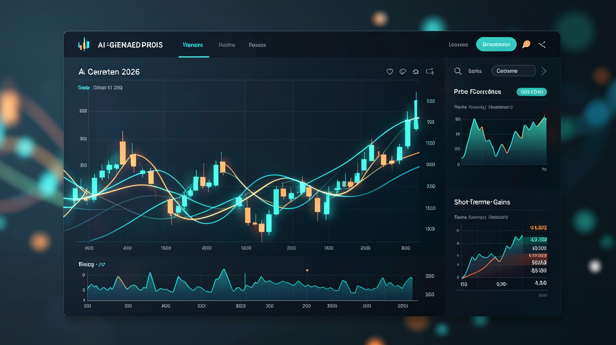 لوحة بيانات سوق الأسهم تعرض توقعات الأسعار المدعومة بالذكاء الاصطناعي لأرباح قصيرة الأجل في 2026
