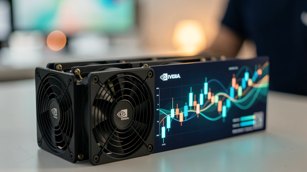 NVIDIA डेटा सेंटर GPU मॉड्यूल का क्लोज-अप, जिसमें कूलिंग फैन दिखाई दे रहे हैं