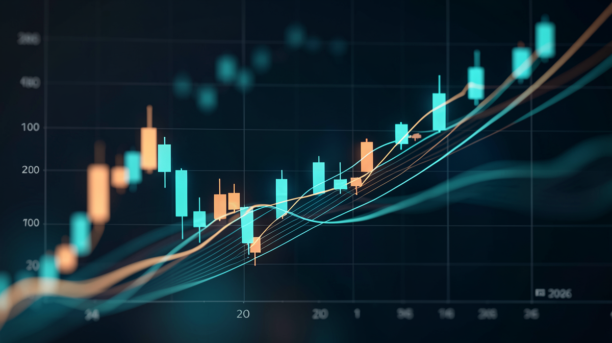 Palantir stock price chart showing defense contract growth trajectory through 2026