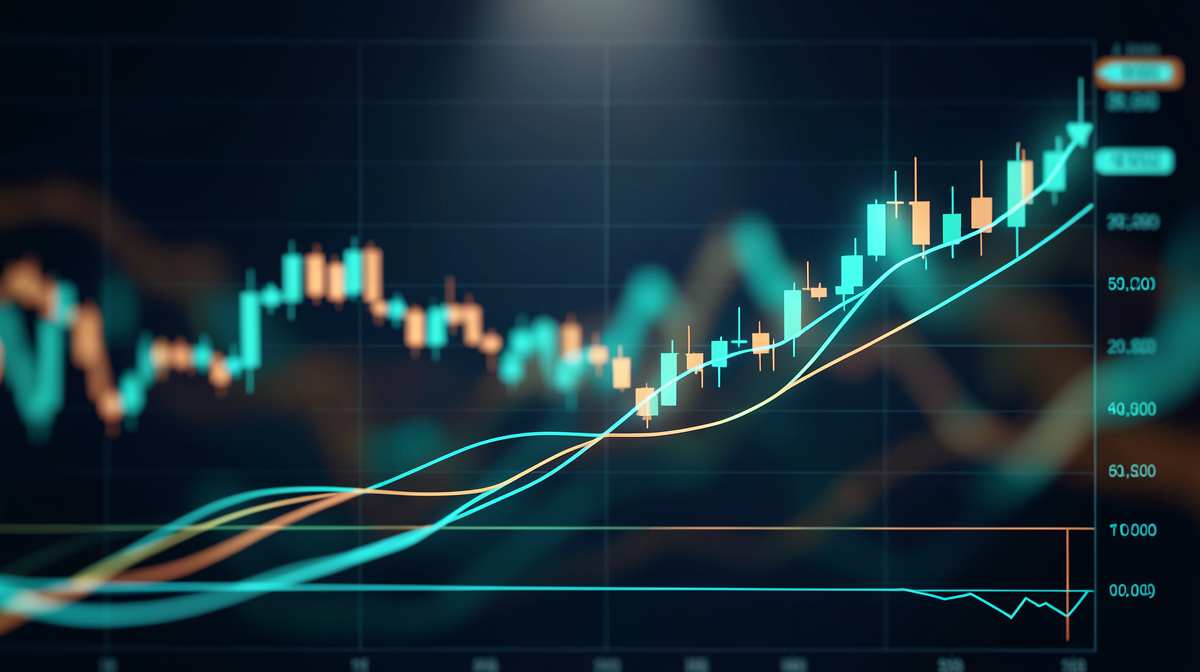 Gráfico del precio de la acción de Palantir mostrando tendencia alcista junto a métricas de crecimiento en inferencia de IA
