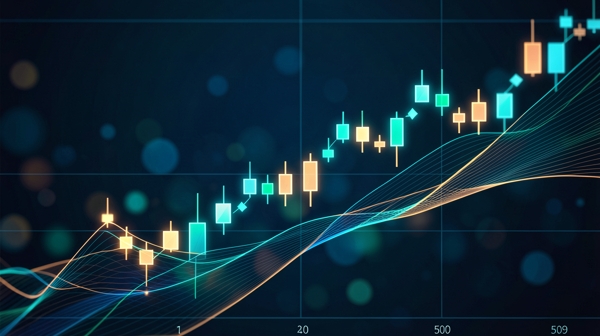 S&P 500 stock chart showing upward trend toward record highs